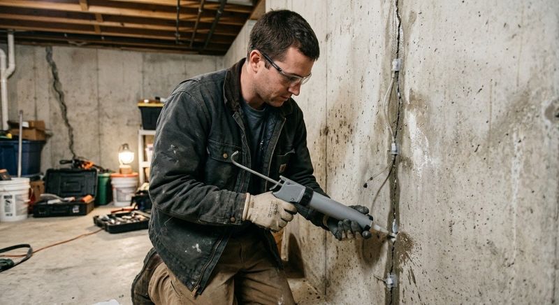 Basement Crack Repair in Plainville, CT