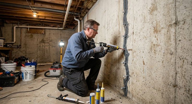 Basement Crack Repair in Plainville, CT