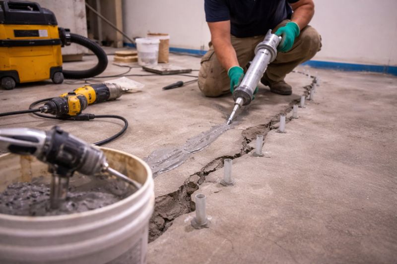 Cracked Basement Floor Repair in Plainville, CT