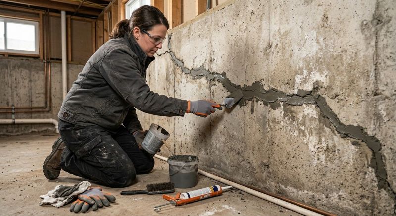 Cracked Basement Floor Repair in Plainville, CT