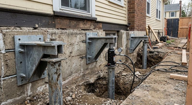Foundation Pier Leveling in Plainville, CT