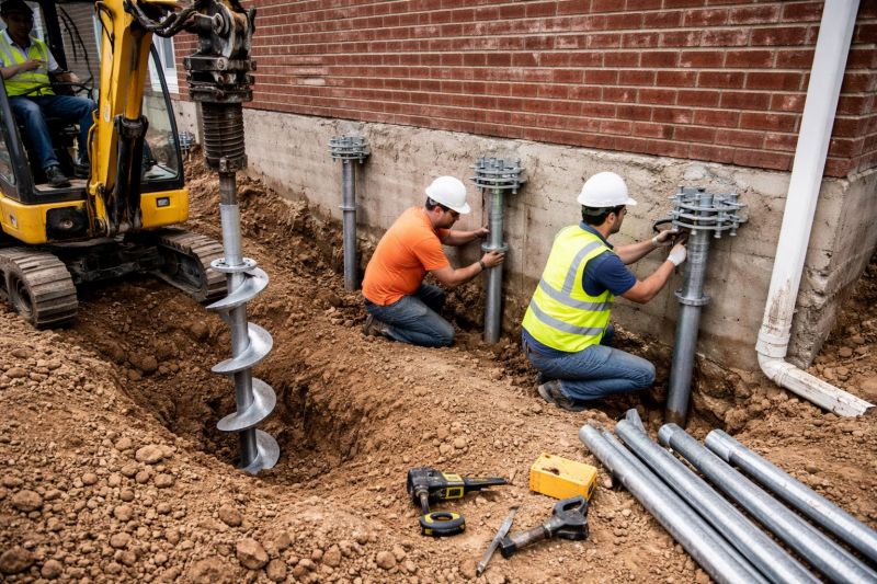 Helical Piers Installation in Plainville, CT