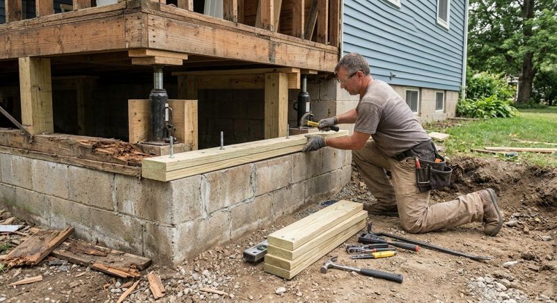 House Foundation Repair in Higganum, CT
