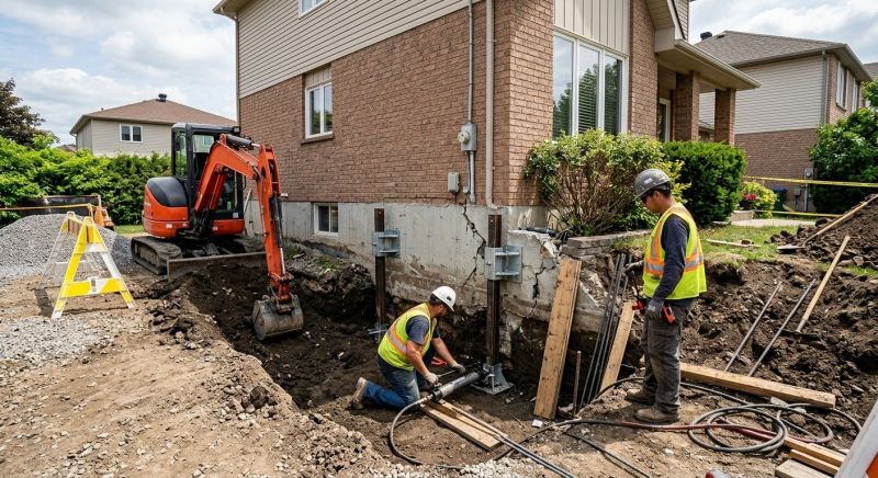Sinking Foundation Repair in East Hampton, CT