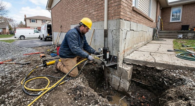 Sinking Foundation Repair in New Hartford, CT