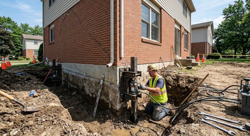 Sinking Foundation Repair in Oakville, CT