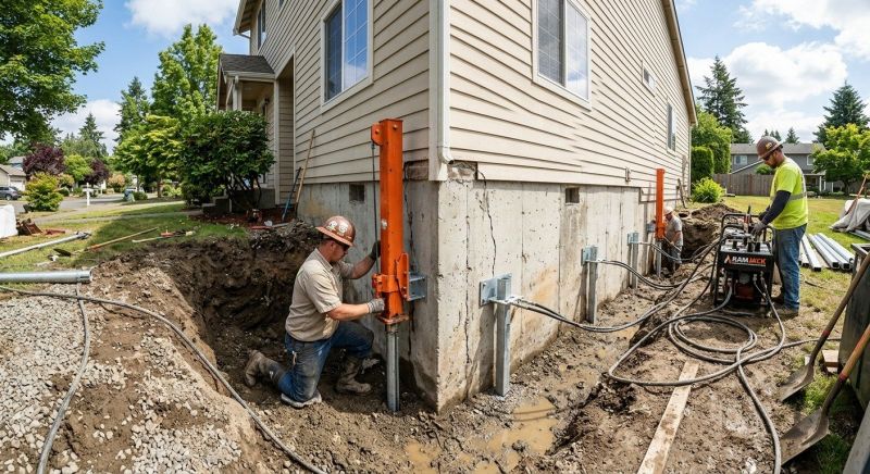Sinking Foundation Repair in Simsbury, CT
