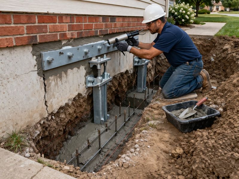 Sinking Foundation Repair in Terryville, CT