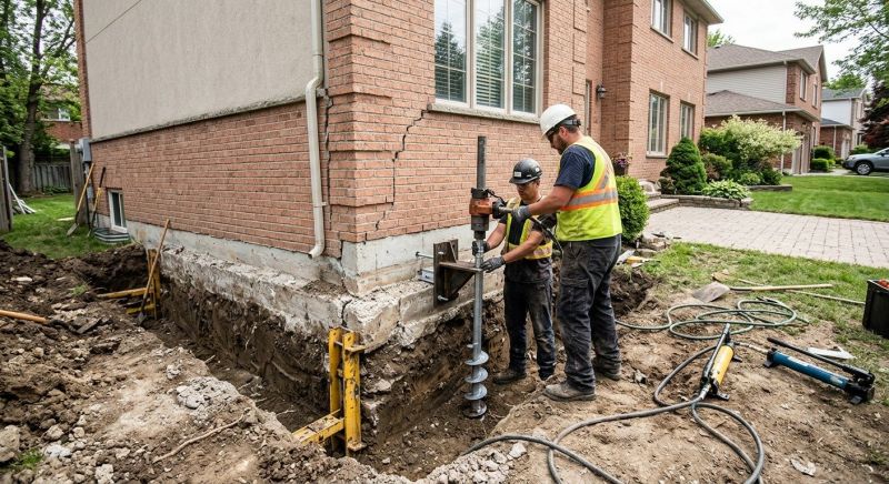 Sinking Foundation Repair in Windsor Locks, CT